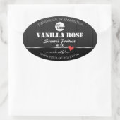 黒色木目製品包装ラベルロゴ 楕円形シール (バッグ)