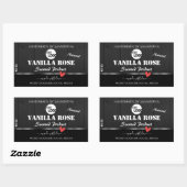 黒色木目製品包装ラベルロゴ 長方形シール (シート)