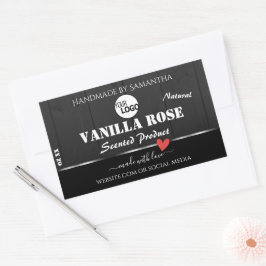 黒色木目製品包装ラベルロゴ 長方形シール