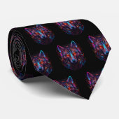 黒色未来的ネオンオオカミ ネクタイ (ロール)