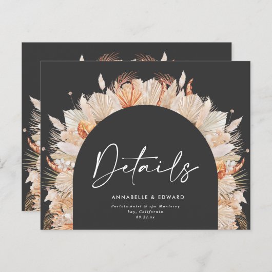 黒色植物性エレガントパンパ結婚ス詳細 (正面/裏面)