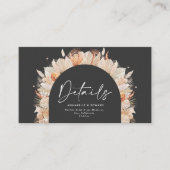 黒色植物性エレガントパンパ結婚ス詳細 エンクロージャーカード (正面)