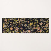 黒色植物性フローラ ヨガマット (正面(横))