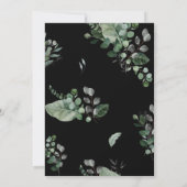 黒色植物性春テーマ誕生日招待状 招待状 (裏面)