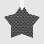 黒色炭素繊維スタイルプリント背景 オーナメント (正面)