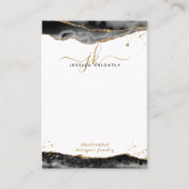 黒色瑪瑙金ゴールドグリッタージュエリー表示器 名刺 (正面)