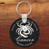 黒色癌パーソナライズされた〔占星術の〕十二宮図星占い特性 キーホルダー (正面)