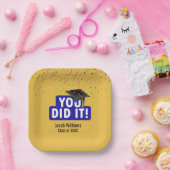 黒色目盛りキャップ付紙吹雪 ペーパープレート (パーティー)