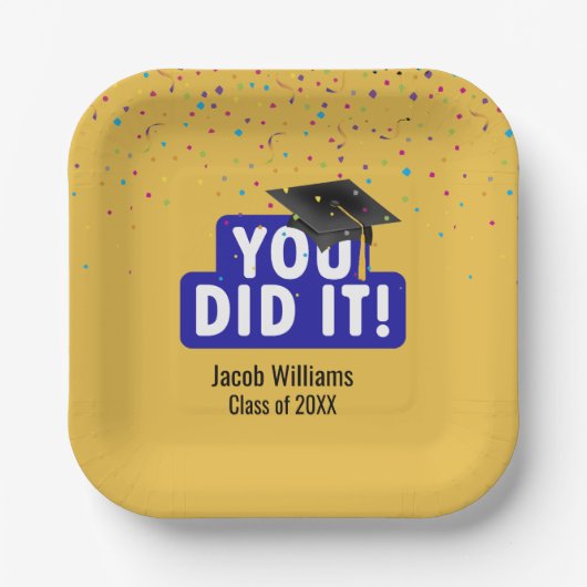 黒色目盛りキャップ付紙吹雪 ペーパープレート (正面)