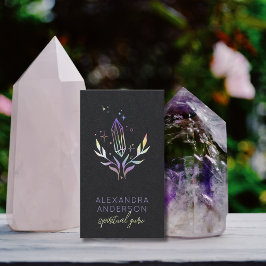 黒色神秘的なホログラフィックスピリチュアル結晶 名刺