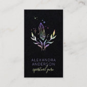 黒色神秘的なホログラフィックスピリチュアル結晶 名刺 (正面)