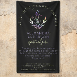 黒色神秘的なホログラフィックスピリチュアル結晶 横断幕