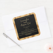 黒色織金箔化粧品用ボトルラベル スクエアシール (封筒)