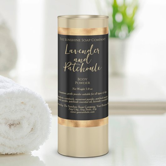 黒色織金箔化粧品用ボトルラベル スクエアシール