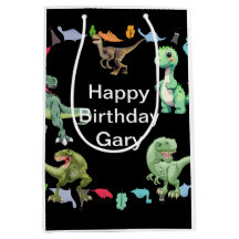 黒色背景の恐竜の誕生日パーティー