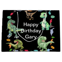 黒色背景の恐竜の誕生日パーティー