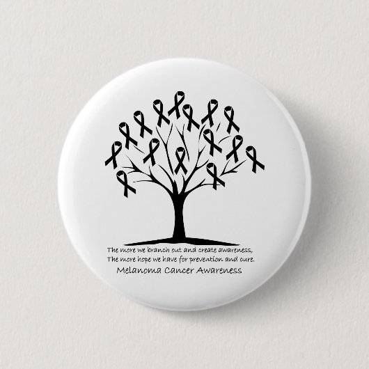黒色腫がん認識度木 缶バッジ (正面)