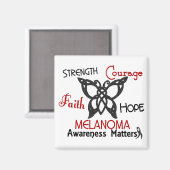 黒色腫細胞性バタフライ3 マグネット (正面/裏面)