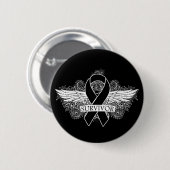 黒色腫翼のある生存者リボン 缶バッジ (正面&裏面)