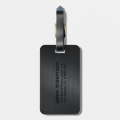 黒色艶消しアルミニウムのモノグラミングテクスチャ3 ラゲッジタグ (裏面縦)