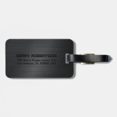 黒色艶消しアルミニウムのモノグラミングテクスチャ3 ラゲッジタグ (裏面横)