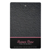 黒色花崗岩およびピンクストライプ色 ミニクリップボード (裏面)