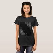 黒色花組成物 Tシャツ (正面フル)