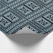 黒色花華美柄カスタム紙 ラッピングペーパー (角)