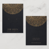 黒色金ゴールド華美耳飾り 名刺 (正面/裏面)