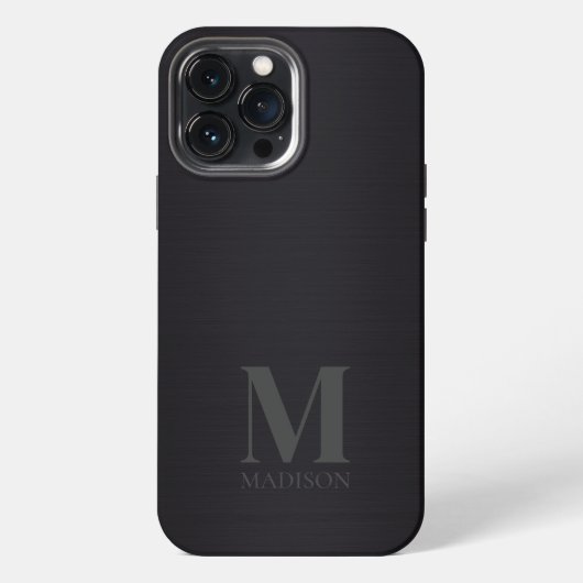 黒色金属モノグラム iPhoneケース (裏面)