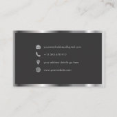 黒色金属光沢シルバーモノグラモダンム 名刺 (裏面)