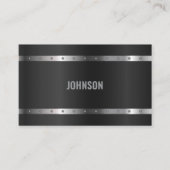 黒色金属光沢シルバーモノグラモダンム 名刺 (正面)