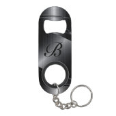 黒色金属幾何学模様デザインモノグラム キーホルダー栓抜き (裏面)