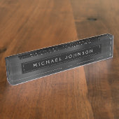 黒色金属箔モダンカスタムプロフェッショナル デスクネームプレート (側面)
