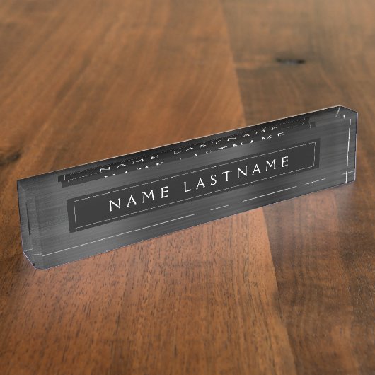 黒色金属箔モダンカスタムプロフェッショナル デスクネームプレート (側面)