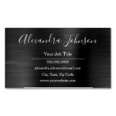 黒色金属箔モダン及びエレガント マグネット名刺 (正面)