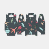 黒色飛行機及び航空模様 フェイバーボックス (折り畳みなし)