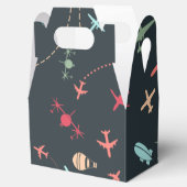 黒色飛行機及び航空模様 フェイバーボックス (オープン)