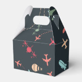 黒色飛行機及び航空模様 フェイバーボックス (正面サイド)