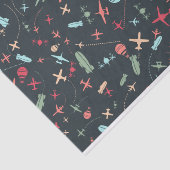 黒色飛行機及び航空模様 薄葉紙 (詳細)