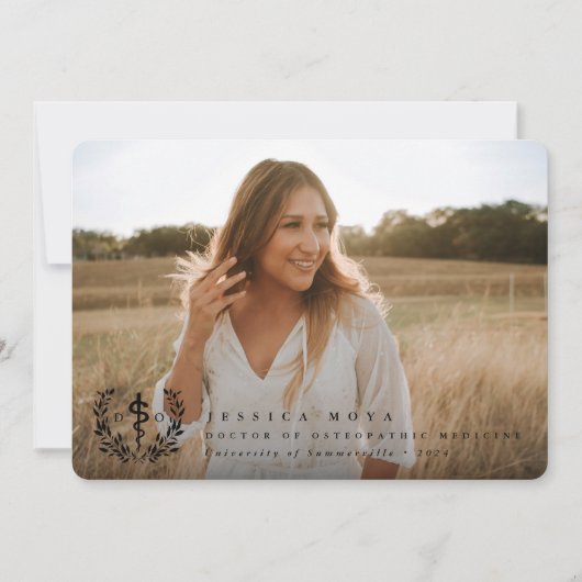 黒色骨障害医学博士の卒業 案内状 (正面)