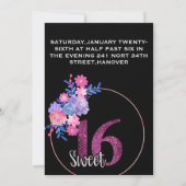 黒花エレガント 招待状 (裏面)