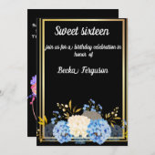 黒花エレガント 招待状 (正面/裏面)