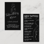 黒花オンガールショルダー新タトゥーアフターケア 名刺 (正面/裏面)