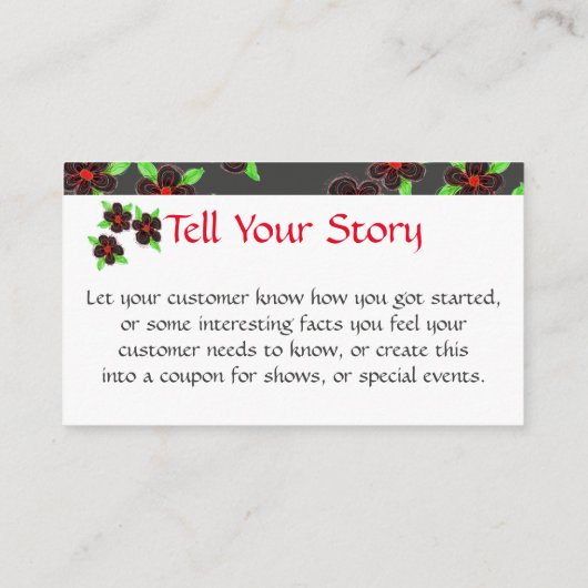 黒花デザイナー名刺 割引カード (裏面)