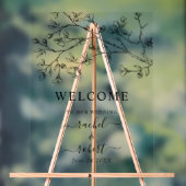 黒花フローラ結婚の歓迎サイン アクリルサイン (ニュートラル)