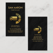 黒花崗岩グランジ金ゴールドトラックグローバル輸送 名刺 (正面/裏面)