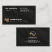 黒花崗岩テはっきりしたクスチャ建物建築 名刺 (正面/裏面)