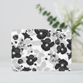 黒花手書きヴィンテージ結婚式RSVP 出欠カード (スタンド正面)