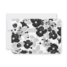 黒花手書きヴィンテージ結婚式RSVP